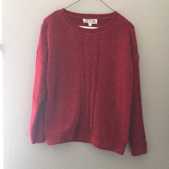 dark red sweater